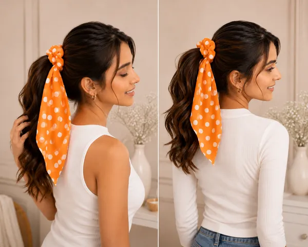 Fancy_Casual_Wear_Polka_Dot_Scarf_Hair_Scrunchies_For_Girls_&_Women__Pack_of_3_Pcs_(Yellow,_Blue,_Black)