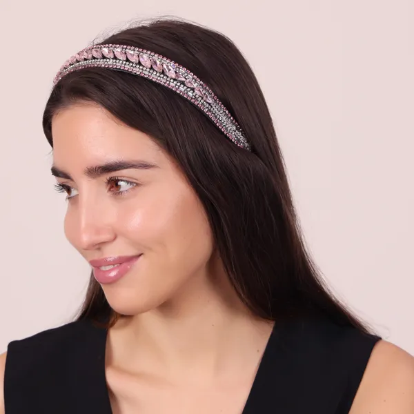 Fancy_Crystal_Ice_Pink_Rhinestone_Hair_Band_For_Girls