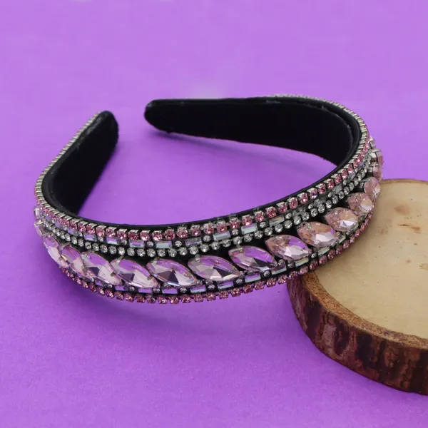 Fancy_Crystal_Ice_Pink_Rhinestone_Hair_Band_For_Girls
