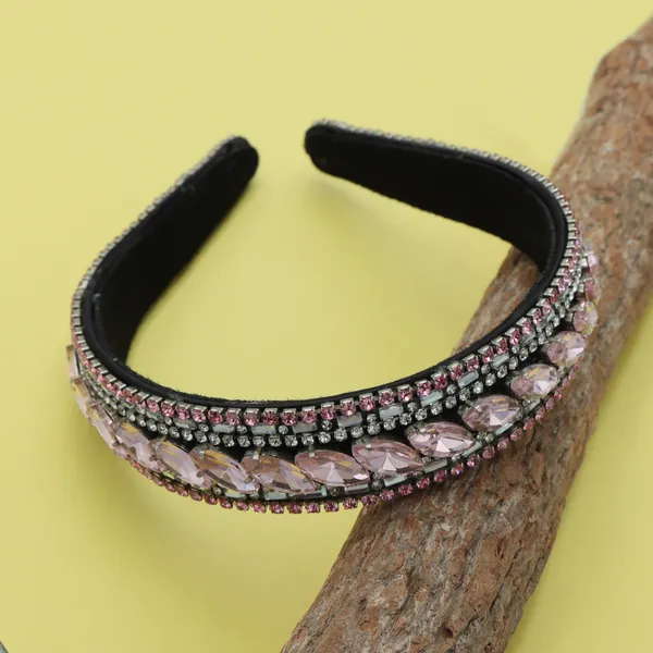 Fancy_Crystal_Ice_Pink_Rhinestone_Hair_Band_For_Girls