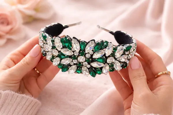 Fancy_Emerald_green_Crystal_Rhinestone_Hair_band_for_girls