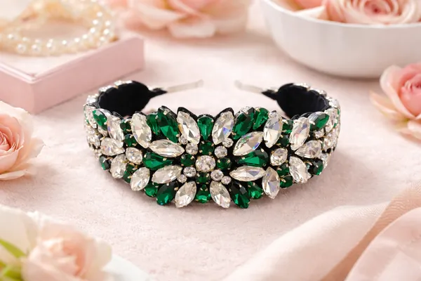 Fancy_Emerald_green_Crystal_Rhinestone_Hair_band_for_girls