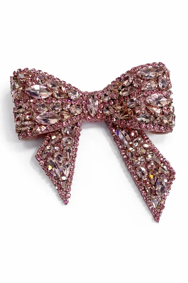 Fancy_Party_Wear_Crystal_Rhinestones_ice_Pink_Hair_Bow_Clip