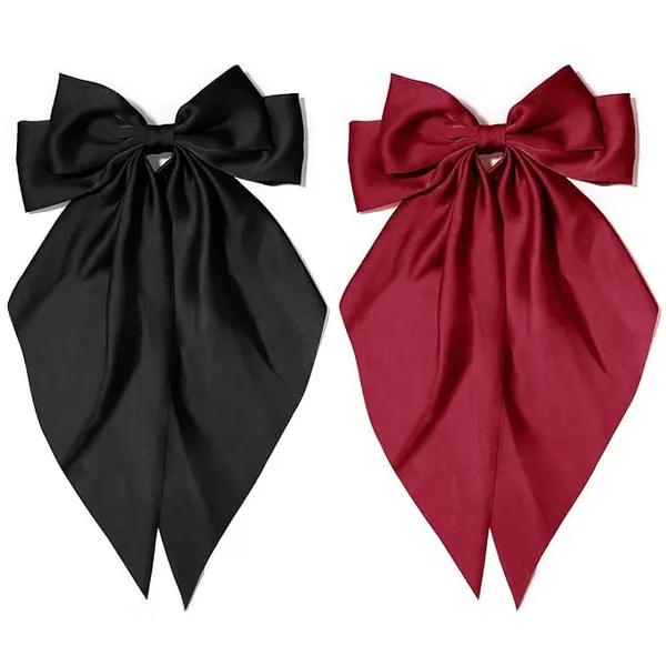 Fancy_Satin_Silk_Double_Bow_Scarf_Clip_Combo_for_girls