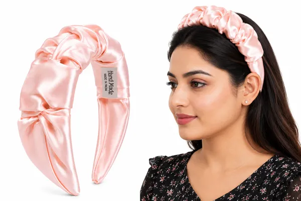 Fancy_Satin_Silk_Frill_Hair_Band_For_girls_&_Women__Peach