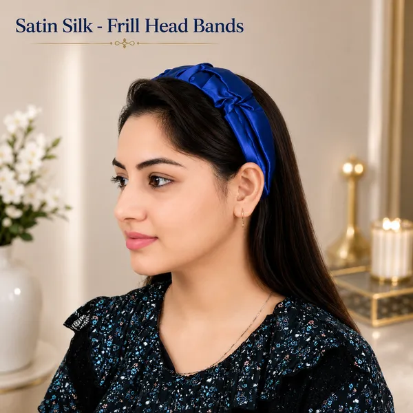 Fancy_Shiny_Satin_Silk_Frill_Hair_Band_For_Girls_&_Women__Navy_Blue