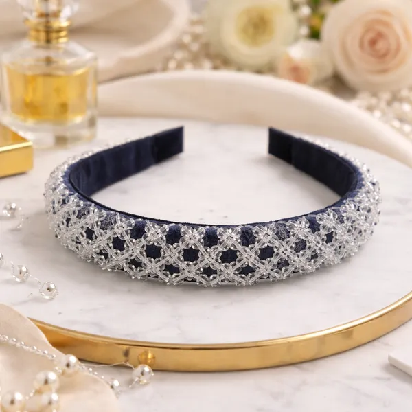 Fancy_Zigzag_Grey_Crystal_Hair_band_For_Parties_&_Occasions