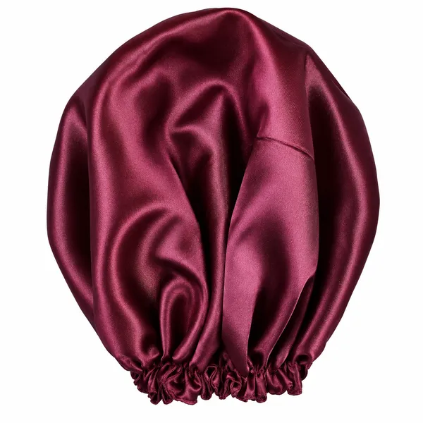 Maroon_Satin_Silk_Double_Layer_Thin_Elastic_Hair_Bonnet/Sleeping_Cap_For_Women_(Pack_of_1)