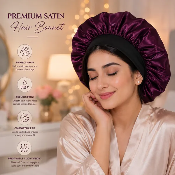 Wine_Satin_Silk_Double_Layer_Wide_Elastic_Hair_Bonnet/Sleeping_Cap_For_Women_(Pack_of_1)