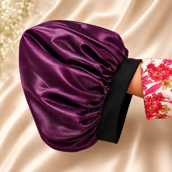 Wine_Satin_Silk_Double_Layer_Wide_Elastic_Hair_Bonnet/Sleeping_Cap_For_Women_(Pack_of_1)