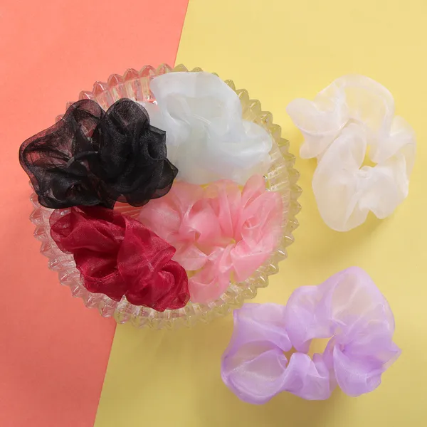 Girls_Fancy_Premium_Organza_Hair_Scrunchies_Multicolor_Set_Of_6_Pcs_