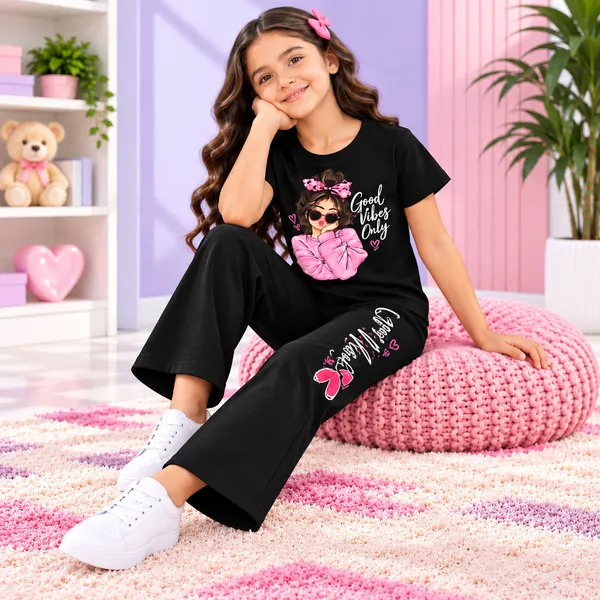 Girls_Tank_Top_&_Palazzo_Pants_Set_|_Printed_Co-ord_Outfit_|_Round_Neck_Regular_Fit_Ca_sual_Wear_Crop_Top_With_Wide_Leg_Pants_Black