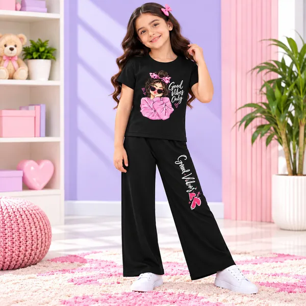 Girls_Tank_Top_&_Palazzo_Pants_Set_|_Printed_Co-ord_Outfit_|_Round_Neck_Regular_Fit_Ca_sual_Wear_Crop_Top_With_Wide_Leg_Pants_Black