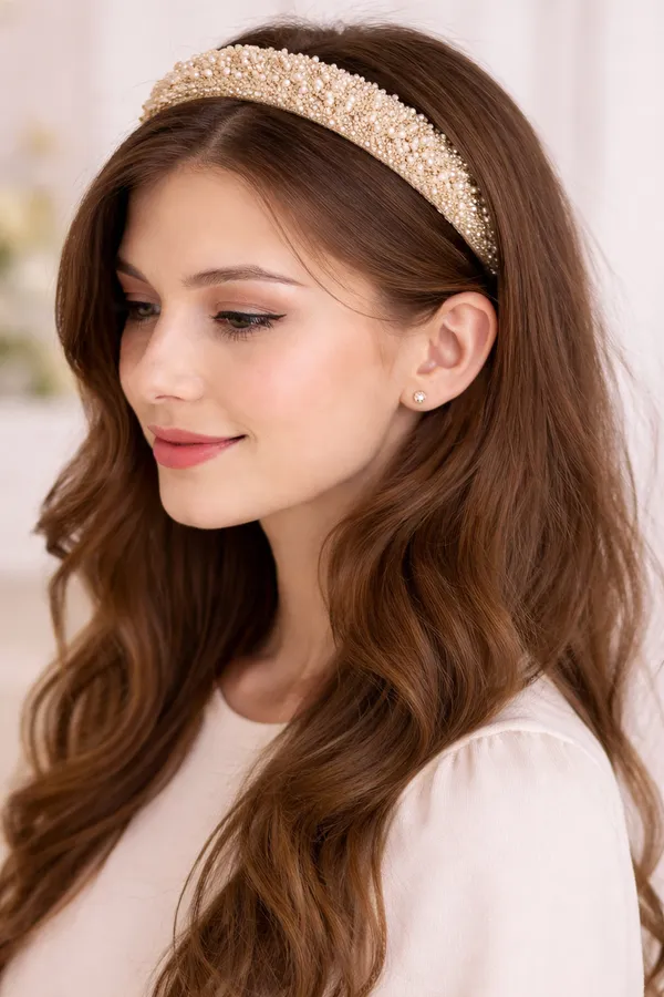 Girls_Zigzag_Peach_Crystal_Hair_Band_For_Special_Occasions