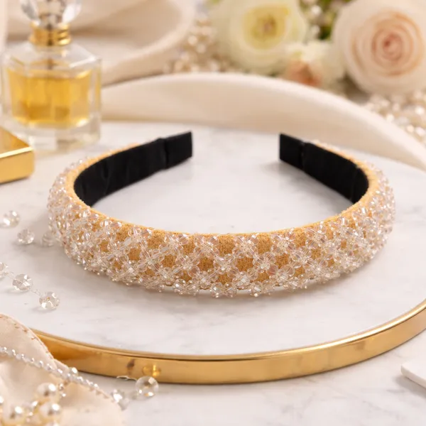 Girls_Zigzag_Peach_Crystal_Hair_Band_For_Special_Occasions