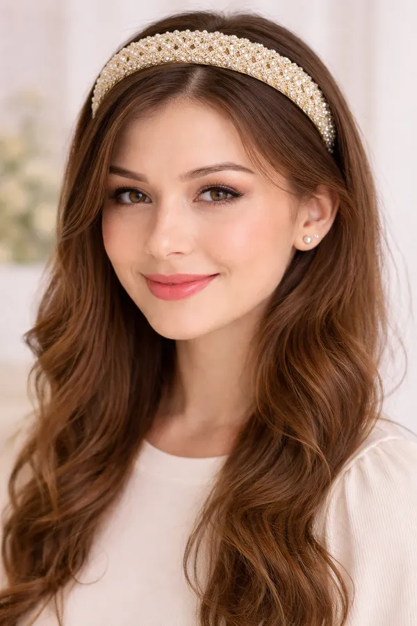 Girls_Zigzag_Peach_Crystal_Hair_Band_For_Special_Occasions