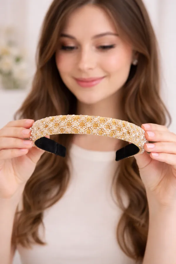 Girls_Zigzag_Peach_Crystal_Hair_Band_For_Special_Occasions