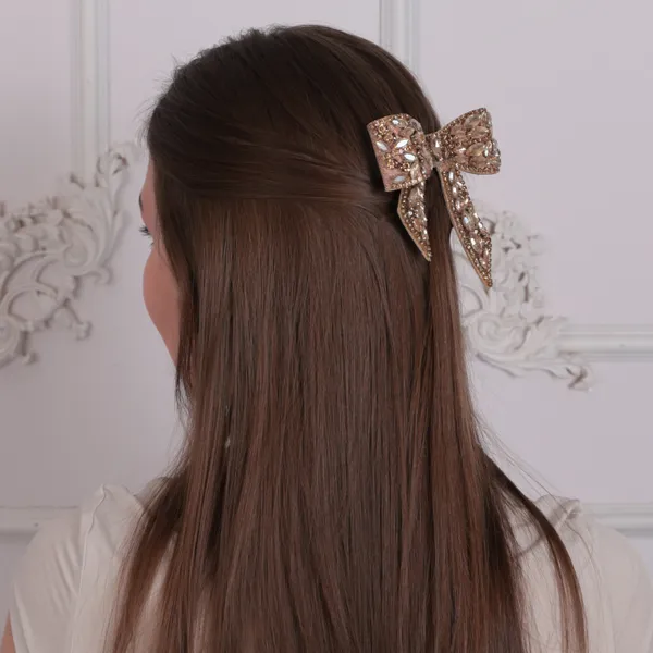 Golden_Embellished_Rhinestone_Hair_Bow_Clip_For_Girls