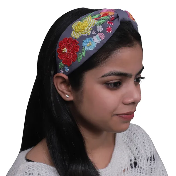 Grey_Multicolor_Beads_&_Pearl_Embroidery_Hair_Band