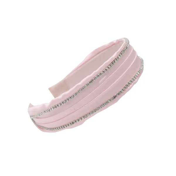 Peach_Satin_Silk_Rhinestone_Draped_Hair_Band_For_Girls_(Pack_of_1)