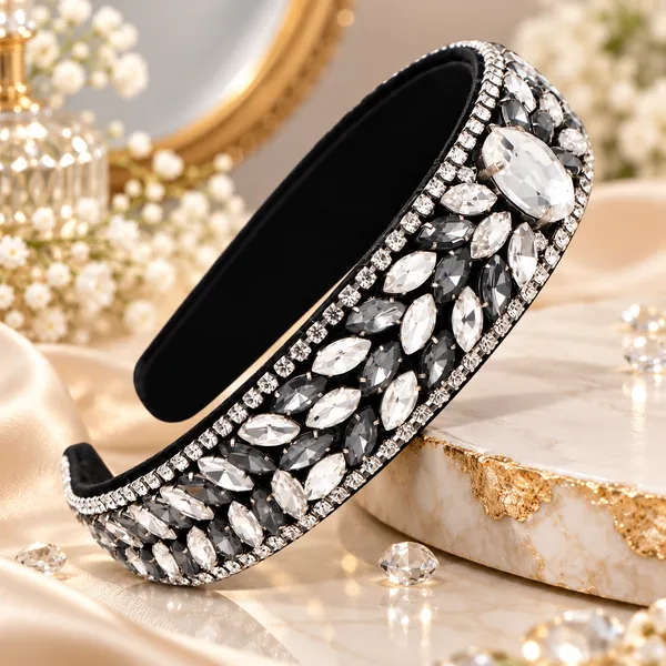 Grey_Crystal_Rhinestone_Band_For_Girls_(Pack_of_1)
