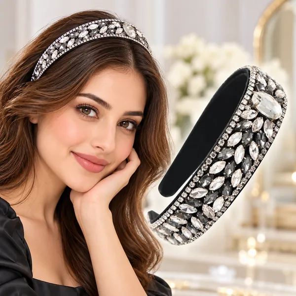 Grey_Crystal_Rhinestone_Band_For_Girls_(Pack_of_1)