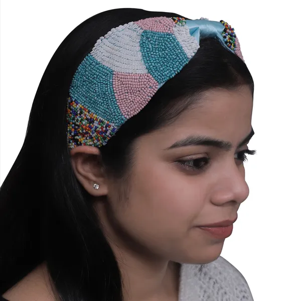 Ice_Blue_Multicolor_Beads_&_Sequin_Embroidery_hair_band_For_Girls