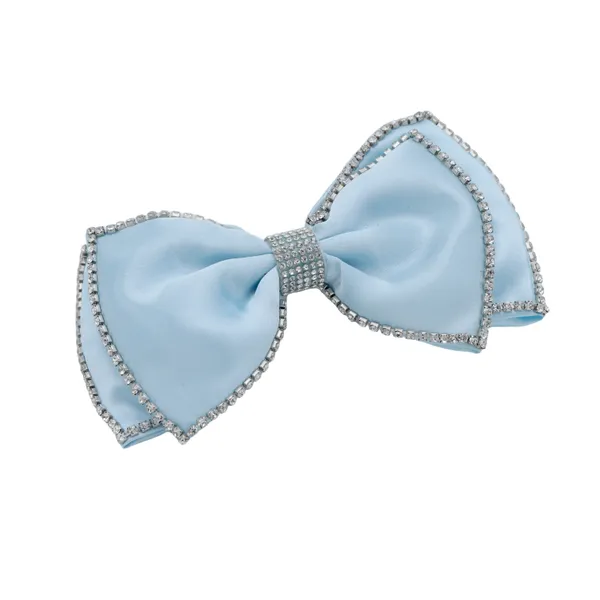 Ice_Blue_Satin_Silk_Rhinestone_Double_Bow_Clip_For_Girls