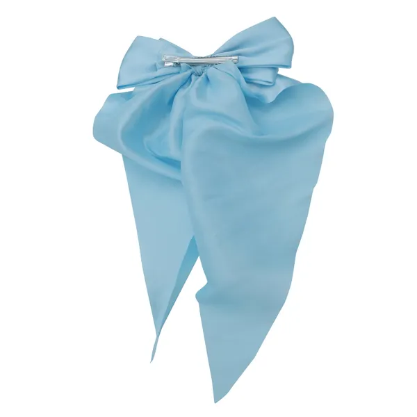Ice_blue_Premium_Satin_silk_Double_Bow_Scarf_Hair_clip_For_Girls