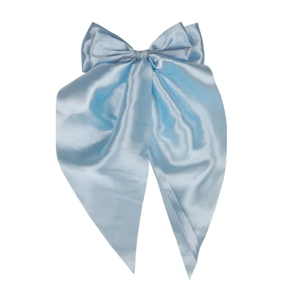 Ice_blue_Premium_Satin_silk_Double_Bow_Scarf_Hair_clip_For_Girls