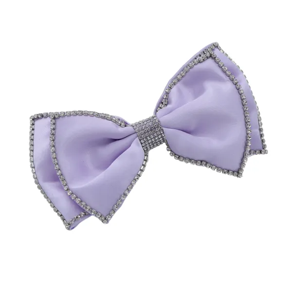 Lavender_Premium_Satin_silk_Double_Rhinestone_Bow_clip_for_Girls
