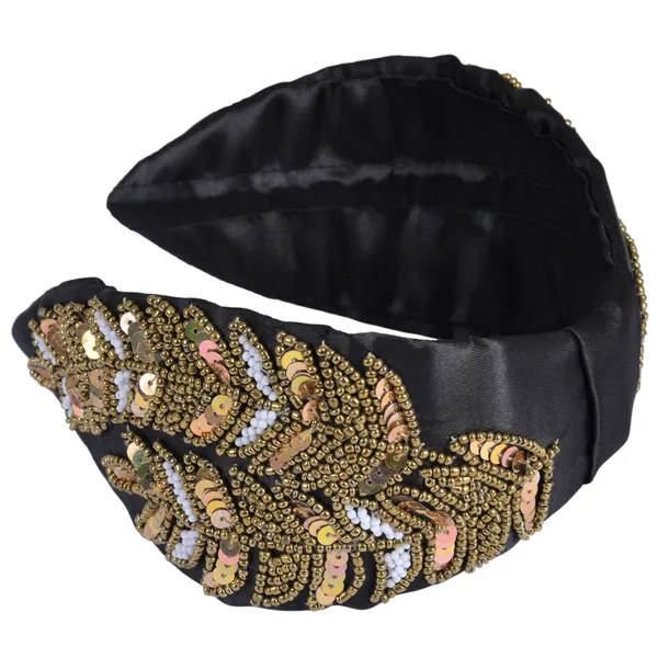 Black_Fancy_Leaf_Design_Embroidery_Hair_Band_For_Girls_(Pack_of_1)