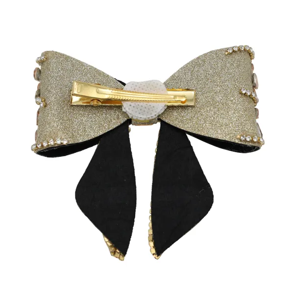 Golden_Fancy_Rhines_Tones_Hair_Bow_Clip_For_Parties_&_Function_For_Women_(Pack_of_1)