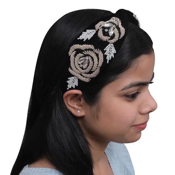 Black_Fancy_Rose_Embroidered_Hair_Band_For_Girls_(Pack_of_1)