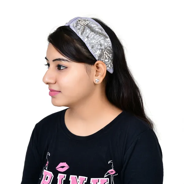 Grey_Fancy_Sequence_&_Stones_Embroidery_Hair_Band_For_Women_(Pack_of_1)