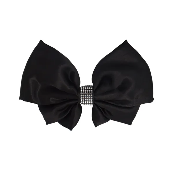 Black_Luxury_Satin_Rhinestone_Centerpiece_Hair_Bow_Clip_For_Women_&_Girls_(Pack_of_1)
