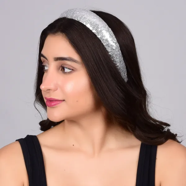 Silver_Party_Wear_Fluffy_Sequence_Headband_For_Girls_(Pack_of_1)
