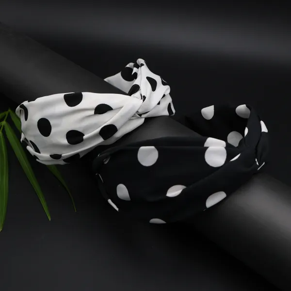 Black_White_Polka_Dot_Headbands_For_Women_Knotted_Headbands_For_Girls_(Pack_of_2)