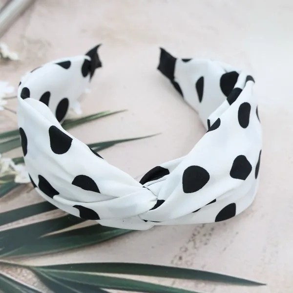 Black_White_Polka_Dot_Headbands_For_Women_Knotted_Headbands_For_Girls_(Pack_of_2)
