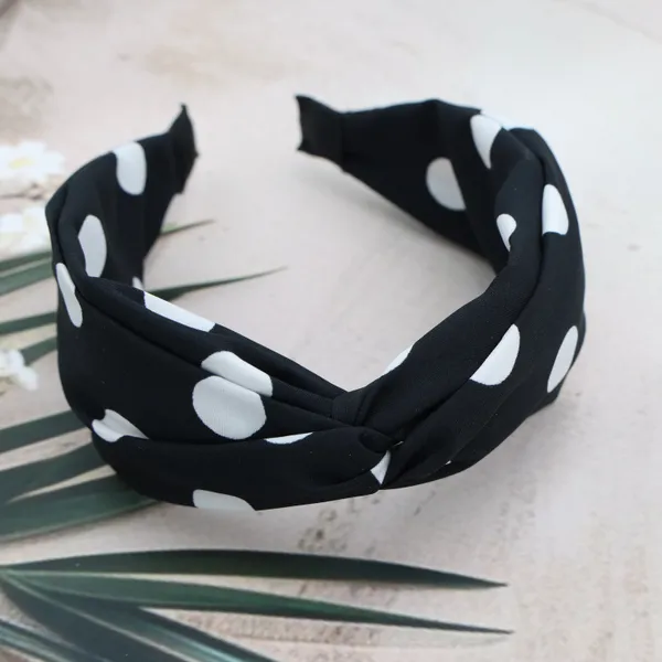 Black_Polka_Dots_Cross_Twist_Turban_Bands_For_Girls_(Pack_of_1)