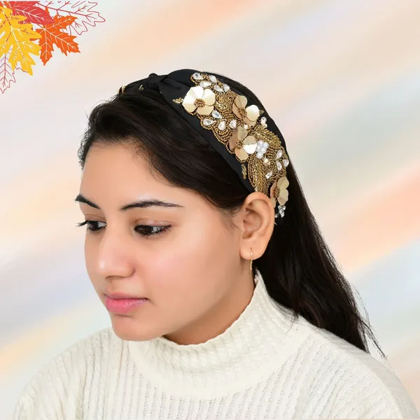 Black_Premium_Golden_Leaf_Embroidery_Hair_Band_For_Women_(Pack_of_1)