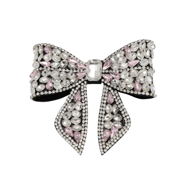 Pink_&_Silver_Premium_Rhinestones_Bow_Clip_For_Girls_(Pack_of_1)