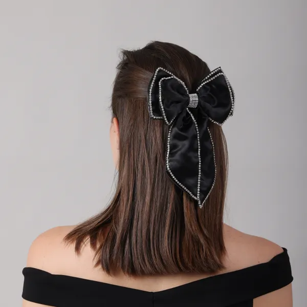 Black_Rhinestone_Double_Bow_Clips_For_Girls_(Pack_of_1)