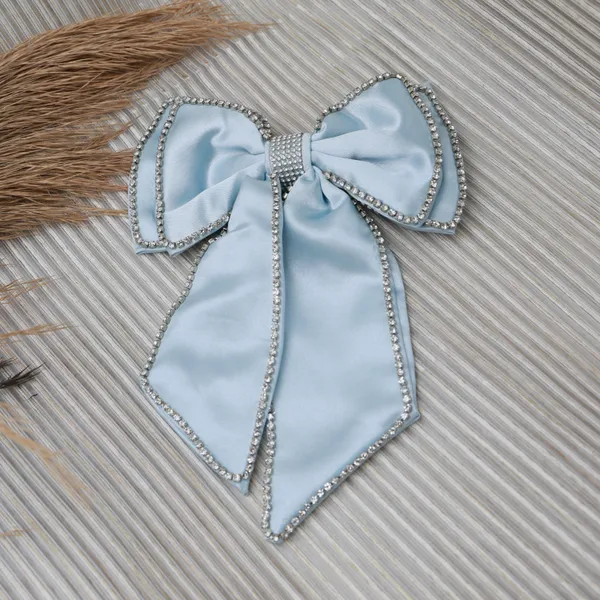 Sky_Blue_Rhinestone_Double_Bow_Clips_For_Girls_(Pack_of_1)