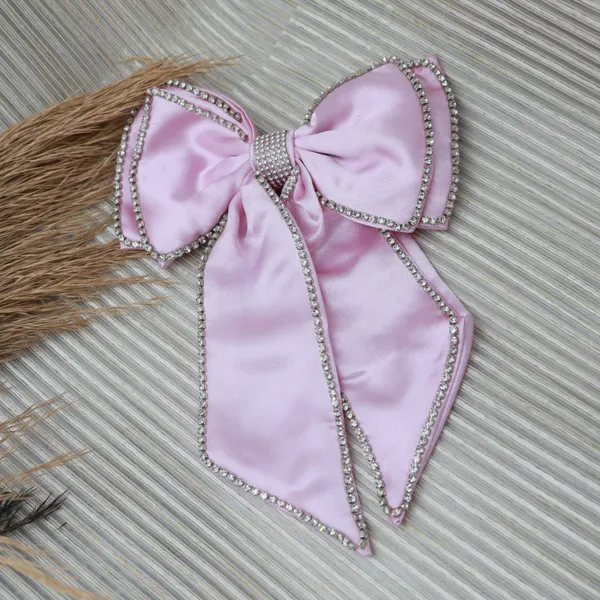 Pink_Rhinestone_Double_Bow_Clips_For_Girls_(Pack_of_1)