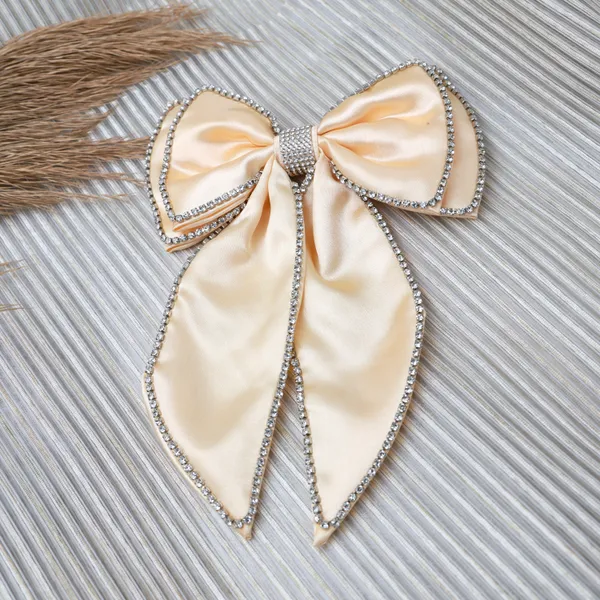 Golden_Rhinestone_Double_Bow_Clips_For_Girls_(Pack_of_1)