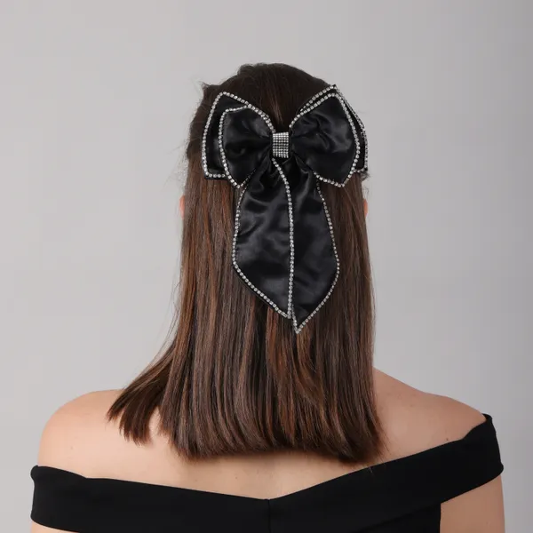 Black_Rhinestone_Double_Bow_Clips_For_Girls_(Pack_of_1)