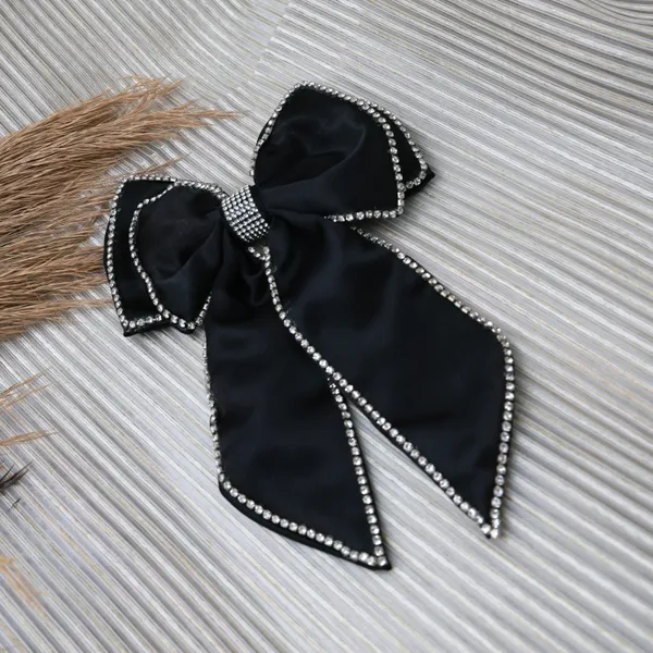 Black_Rhinestone_Double_Bow_Clips_For_Girls_(Pack_of_1)