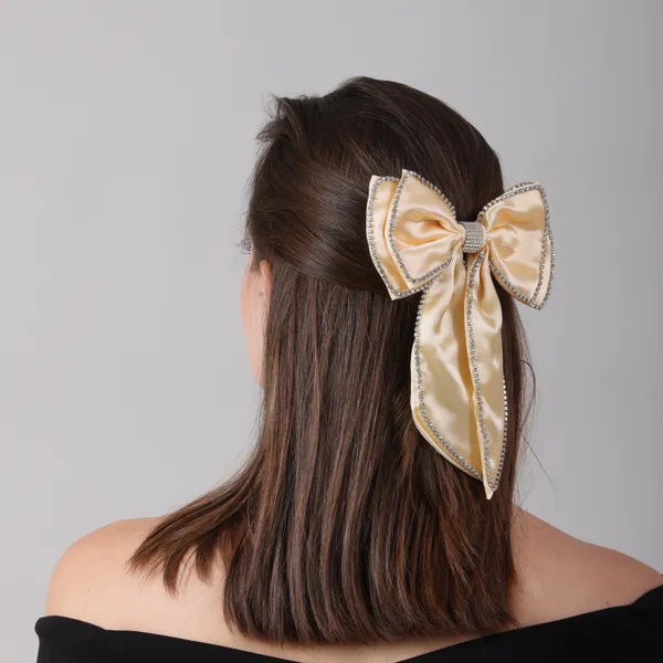 Golden_Rhinestone_Double_Bow_Clips_For_Girls_(Pack_of_1)