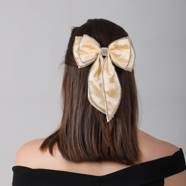 Golden_Rhinestone_Double_Bow_Clips_For_Girls_(Pack_of_1)